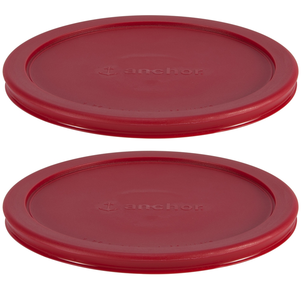 Anchor Hocking Plastic Lid Set, Red, 2pc x 7Cup Canadian Tire