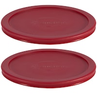 Anchor Hocking Plastic Lid Set, Red, 2-pc x 7-Cup Front_Elevated