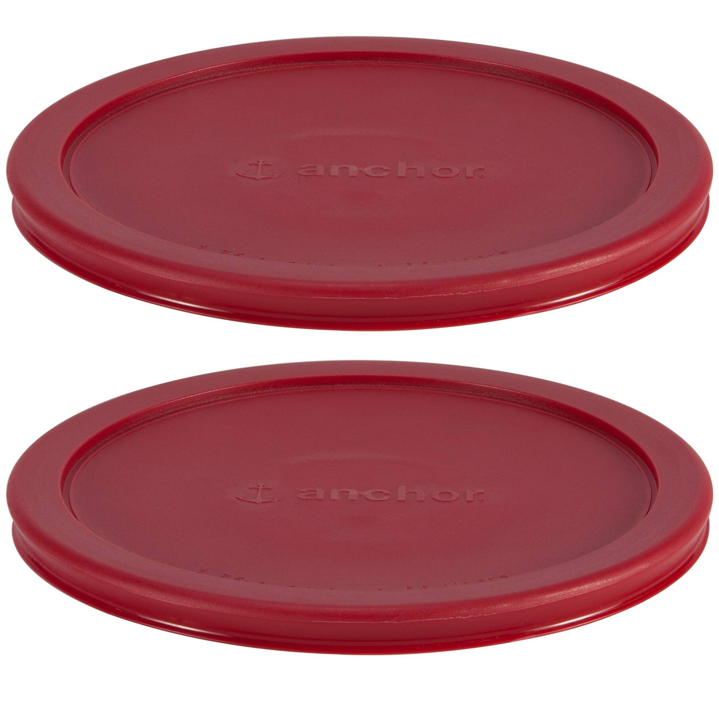 Anchor Hocking Plastic Lid Set, Red, 2-pc x 7-Cup Front_Elevated