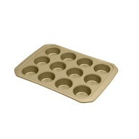 Lagostina Diamond Non-Stick Muffin Tin, 12-Cup Front_Three_Fourths_Angled_Left