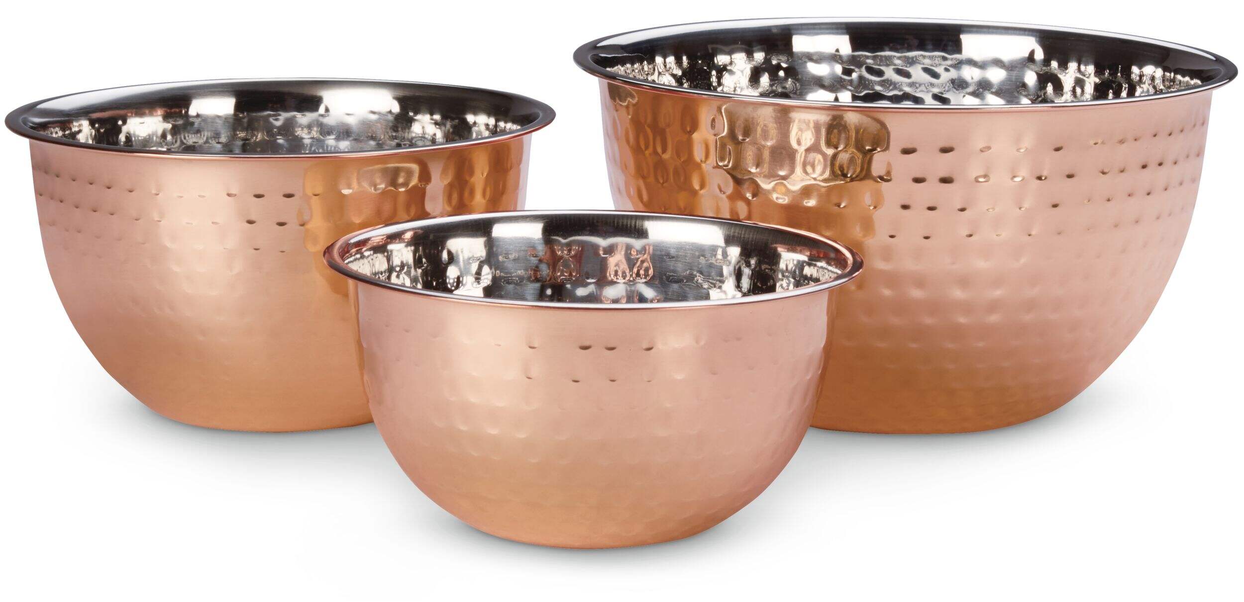 MASTER Chef Copper Plated Mixing Bowls, Assorted Sizes, 3-pk Front_Elevated