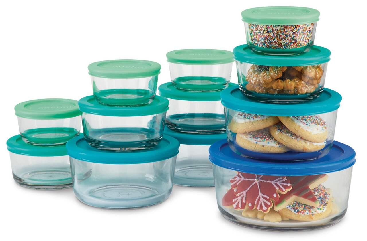 Anchor Hocking Glass Food Storage Set, Assorted Sizes, 24-pc