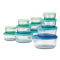 Anchor Hocking Glass Food Storage Set with Lids, Assorted Sizes, 12 Count Composite_or_Mixed