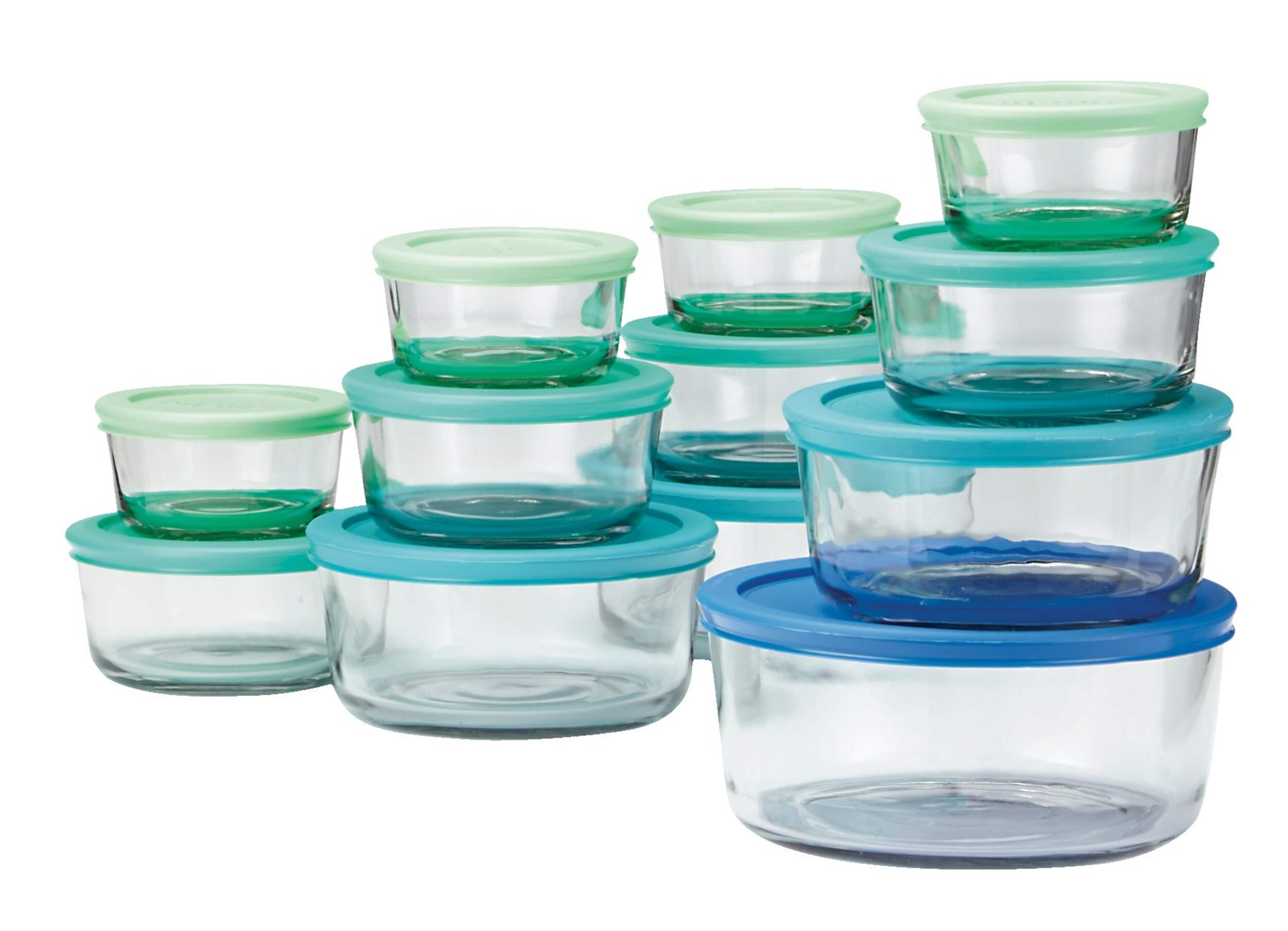 Contenants pour aliments en verre Anchor Hocking avec couvercles, choix de tailles, paq. 12 Composite_or_Mixed