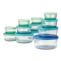 Anchor Hocking Glass Food Storage Set with Lids, Assorted Sizes, 12 Count