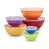 Bols à mélanger en plastique MASTER chef avec couvercles, tailles variées, paq. 6 Front_Elevated