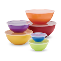 MASTER Chef Plastic Mixing Bowl Set with Lids, Assorted Sizes, 6-pk