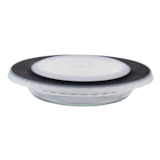 PADERNO Glass Pie Plate with Lid, 9-in, 1.4-qt Front_Elevated