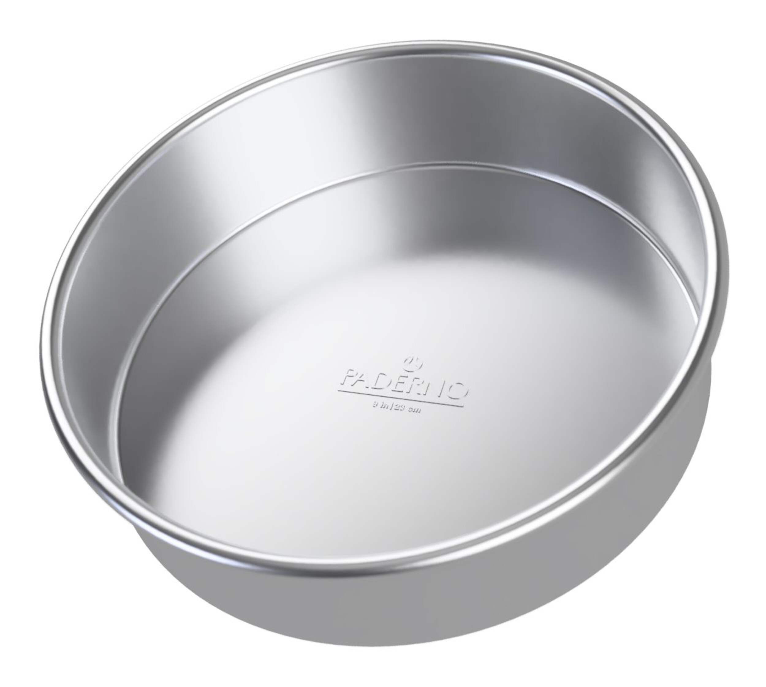PADERNO Professional Uncoated Aluminum Round Cake Pan, 9-in Overhead_Plunge