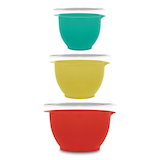 MASTER Chef Plastic Mixing Bowl Set with Lids, Assorted Sizes, 3-pk Front_Flat