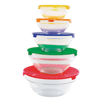 MASTER Chef Glass Bowl Set with Lids, 10-pc Front_Flat