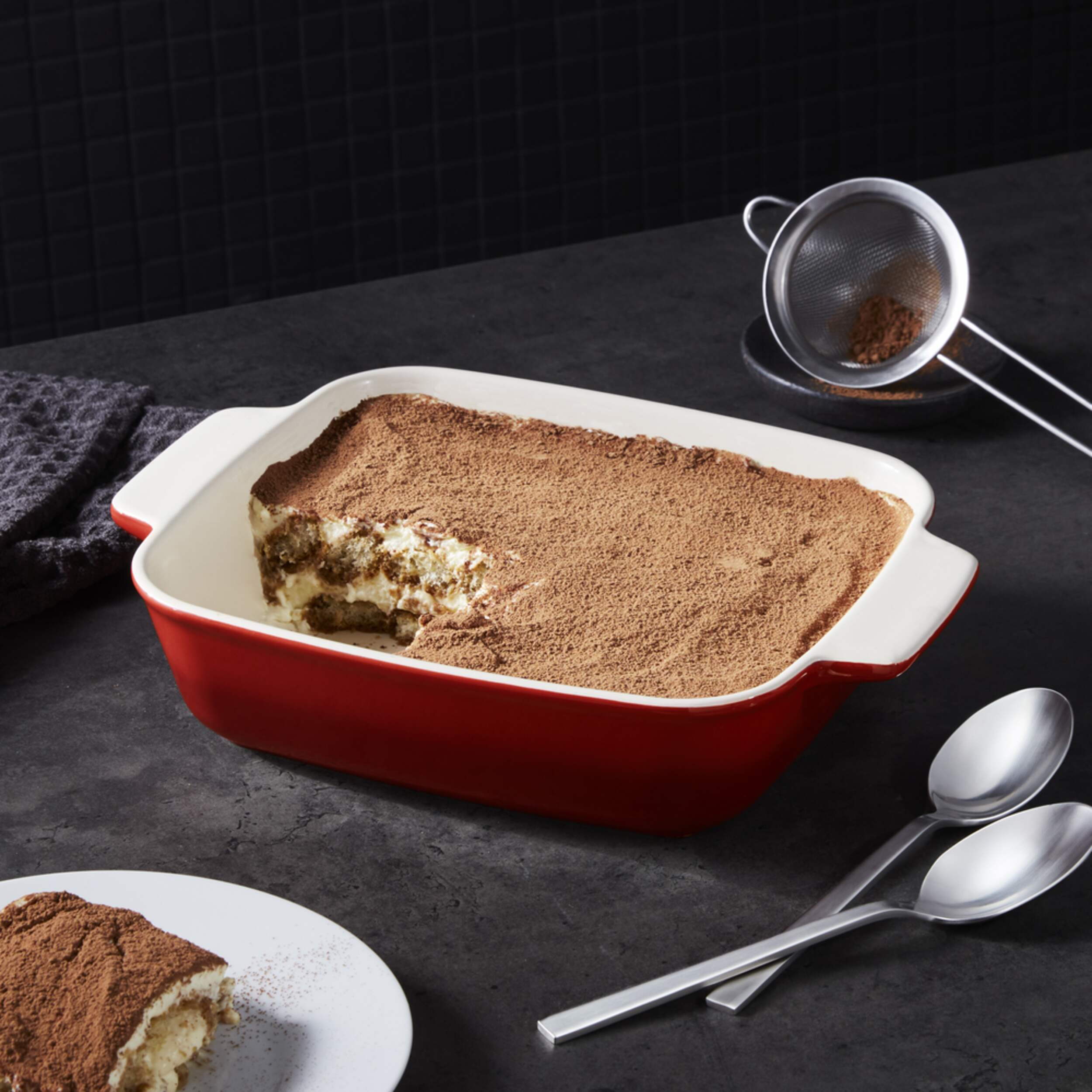 PADERNO Signature Smart Stacking Ceramic Bakeware, Red, Assorted Sizes, 4pc Canadian Tire