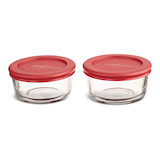 Anchor Hocking Glass Storage Container Set with Lids, 2 Count Front_Elevated