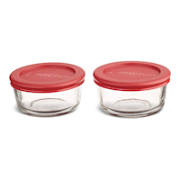 Anchor Hocking Glass Storage Container Set with Lids, 2 Count Front_Elevated