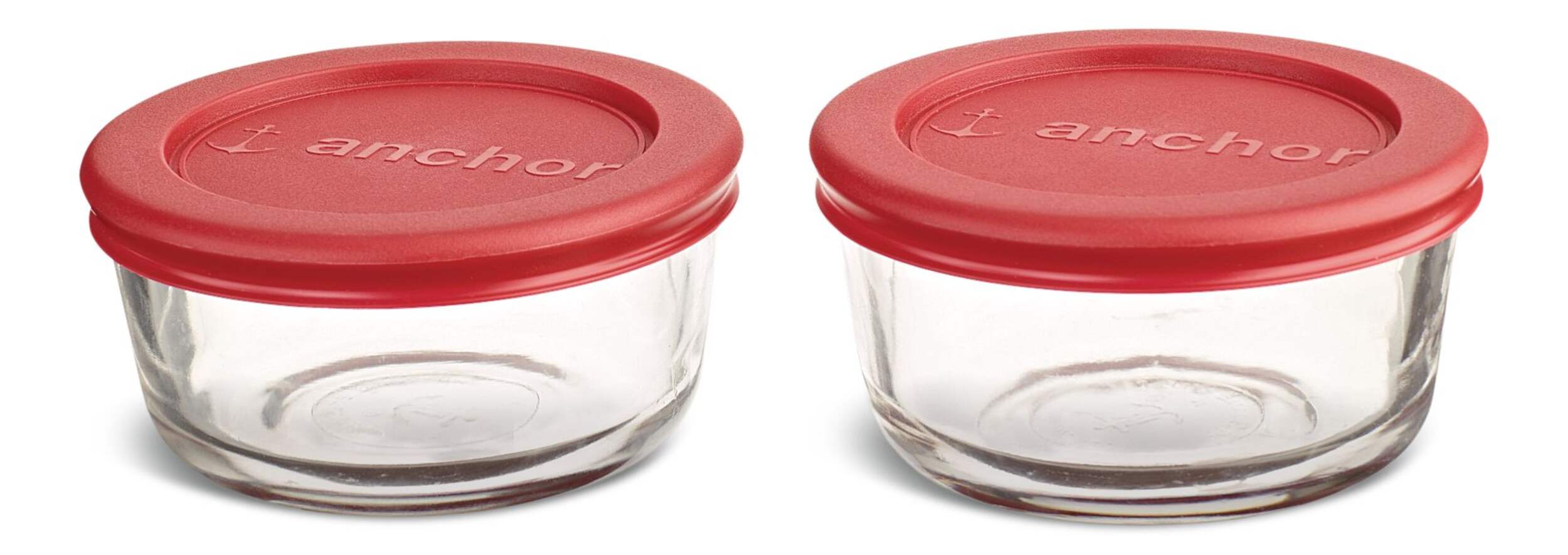 Anchor Hocking Glass Storage Container Set with Lids, 2 Count Front_Elevated