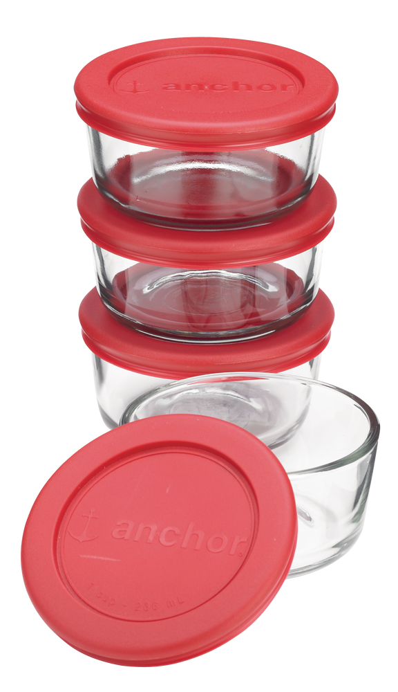 Anchor Hocking Glass Storage Container Set, 4pc x 1Cup Canadian Tire