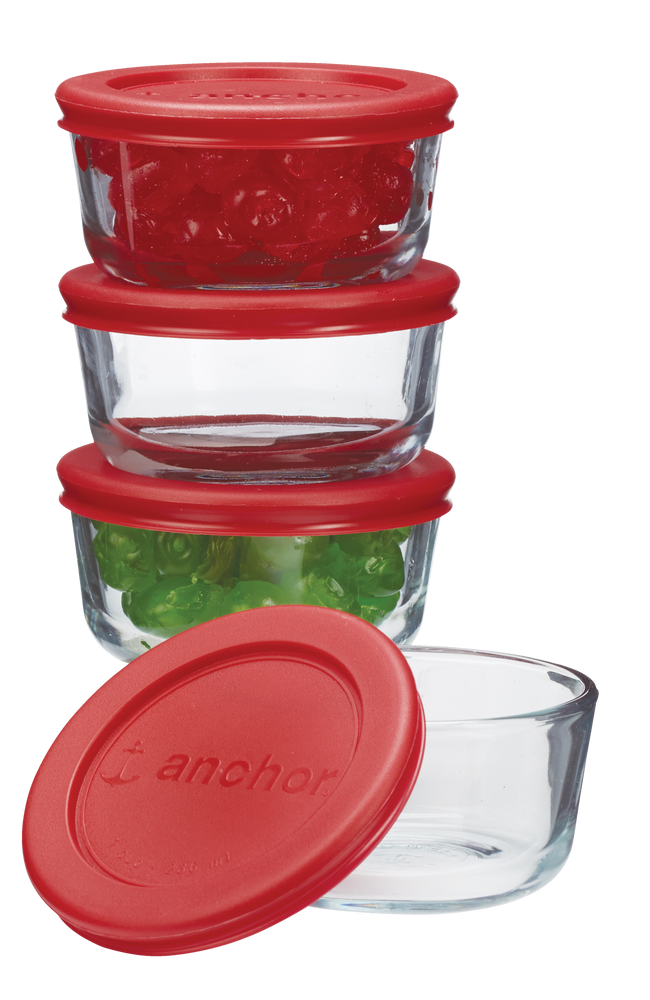 Anchor Hocking Glass Storage Container Set, 4pc x 1Cup Canadian Tire