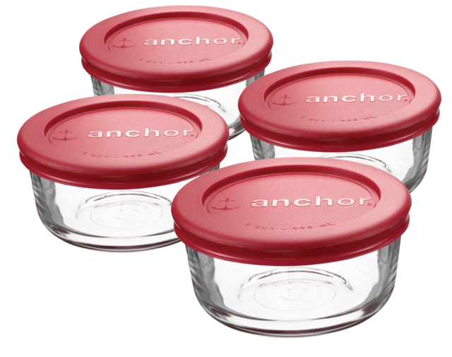 Anchor Hocking Glass Storage Container Set, 4-pc x 1-Cup | Canadian Tire