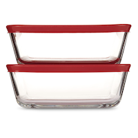 Anchor Hocking Glass Sandwich Container and Lid Set, Dishwasher-Safe, 2 Count