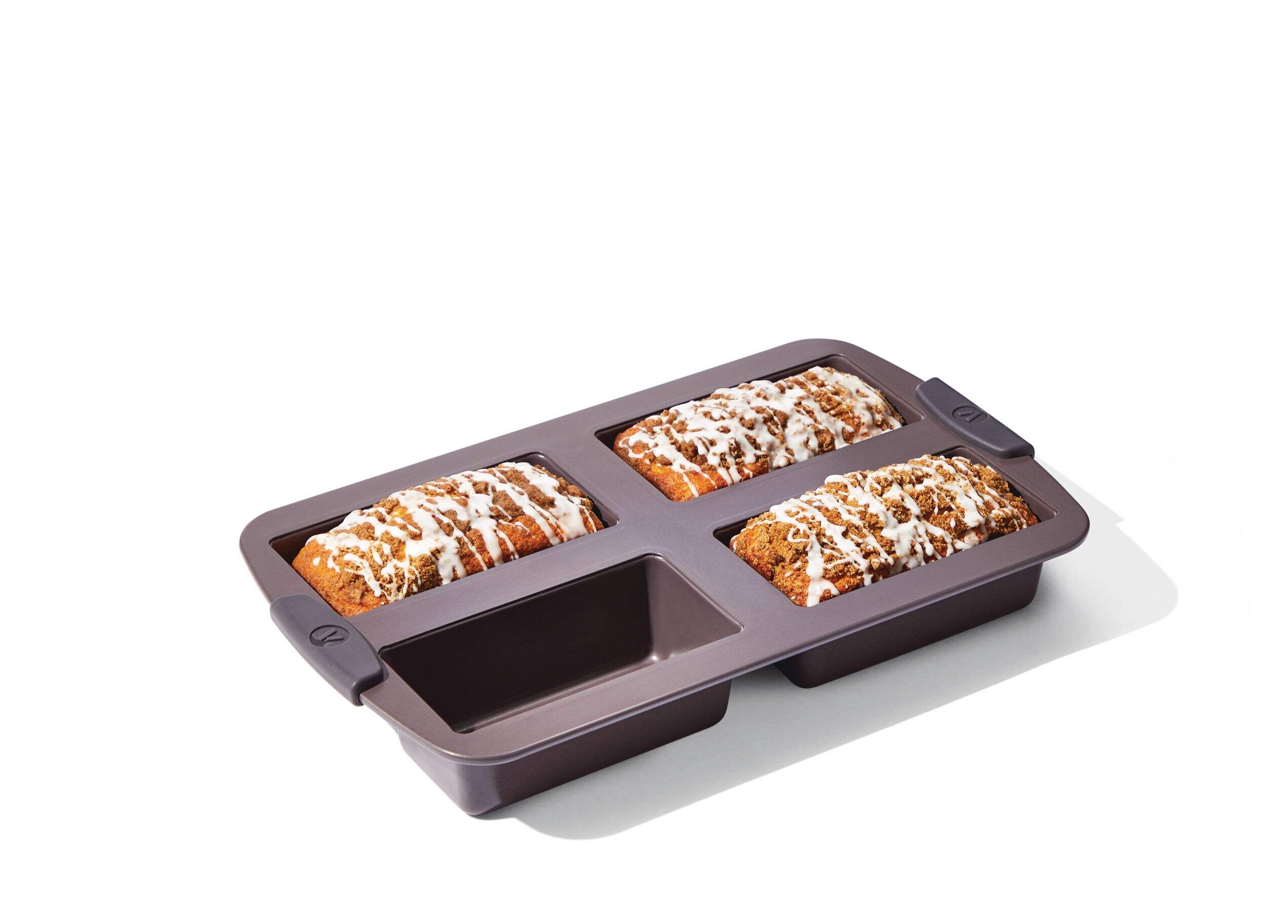 Vida by PADERNO Non-Stick Cavity Mini Loaf Pan Front_Three_Fourths_Angled_Right