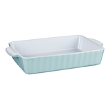 Grand plat de cuisson rectangulaire en céramique Vida par PADERNO, bleu Front_Three_Fourths_Angled_Right