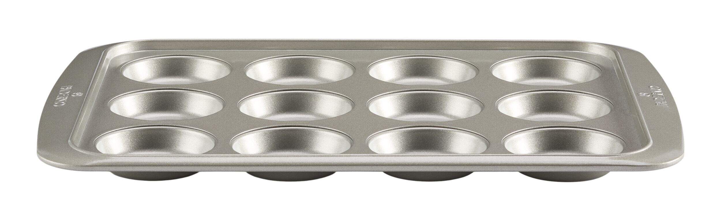 Moule à muffins Paderno Professional, argenté, 12 muffins Front_Elevated