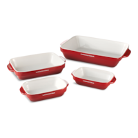 Lagostina Ceramic Bakeware Set, Red, Assorted Sizes, 4-pc