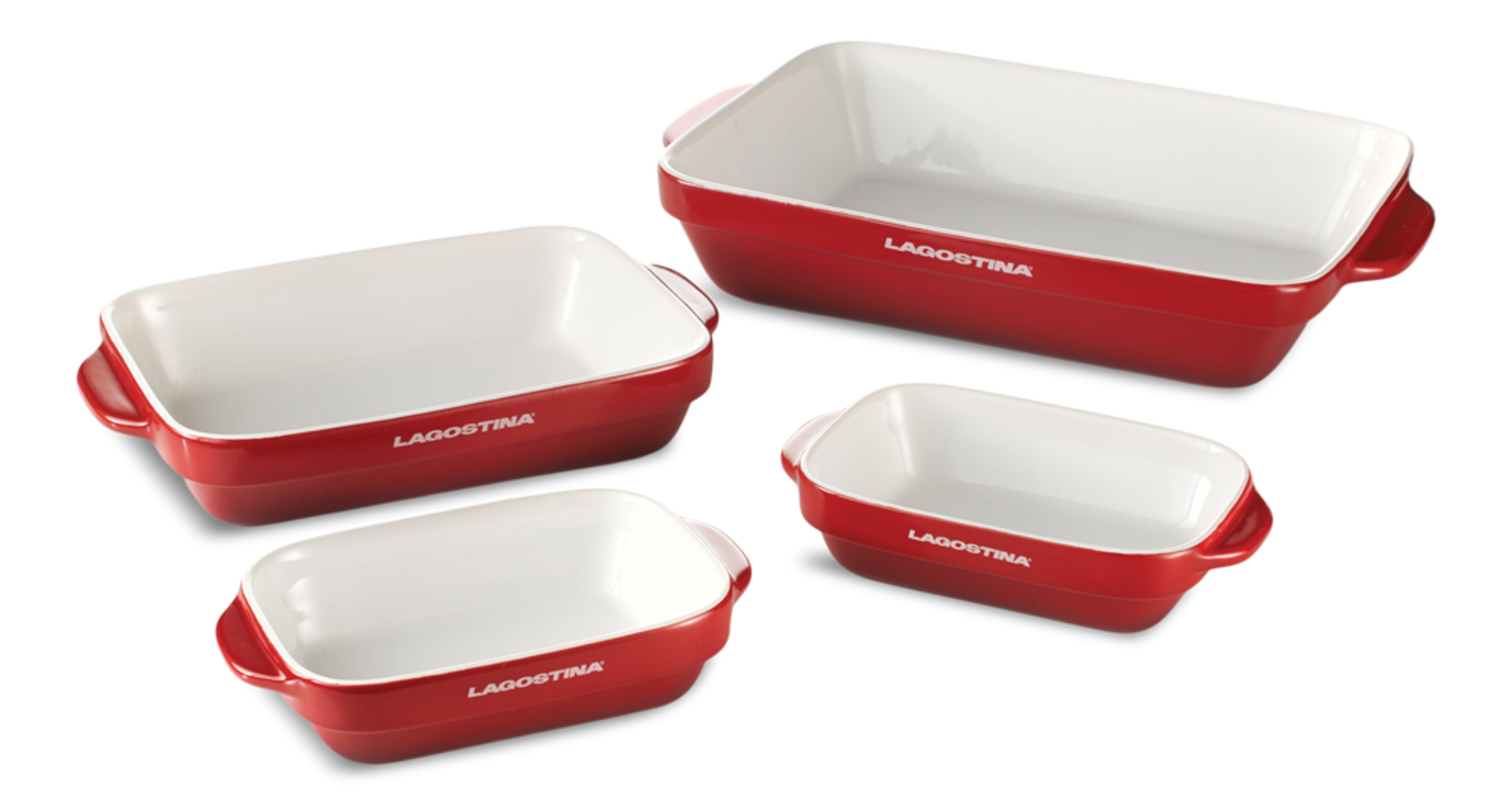 Lagostina Ceramic Bakeware Set, Red, Assorted Sizes, 4pc Canadian Tire