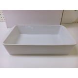 MASTER Chef Ceramic Baker Pan, White, 9 x 14-in Front_Elevated