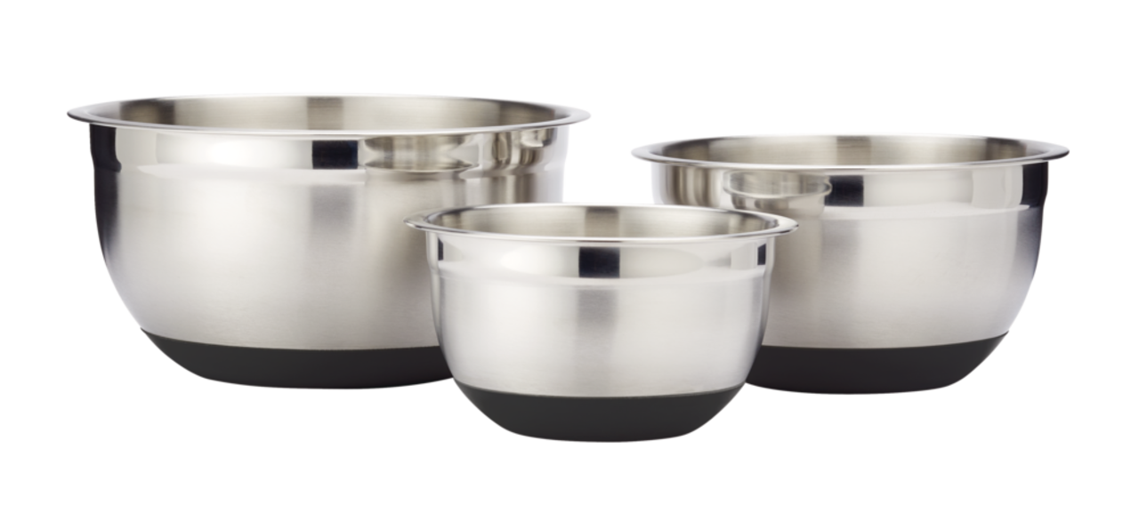 MASTER Chef Stainless Steel Mixing Bowl Set with Non-Slip Bottom, Assorted  Sizes, 3-pc
