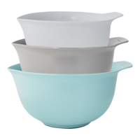 KitchenAid Plastic Mixing Bowl Set with Non-Slip Base, Assorted Sizes, 3-pc