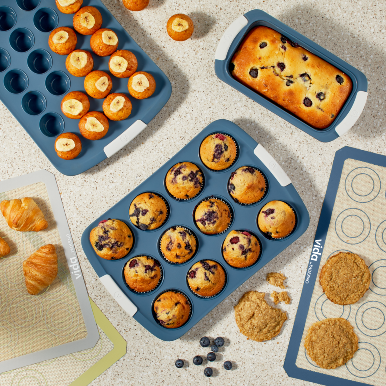 Moule à muffins en silicone 6 et 12 cavités, ustensile de cuisson standard  pour les zones faites maison