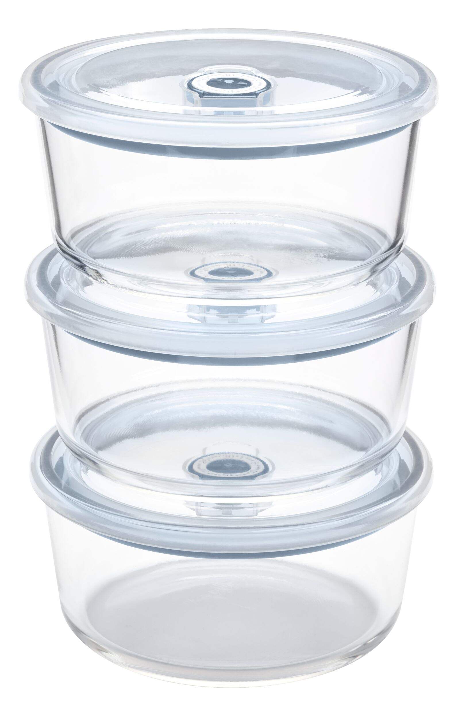 Vida by PADERNO Glass Food Storage Set with Lids, Dishwasher Safe, 3 Count Front_Elevated