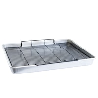 Nordicware Oven Crisp Aluminum Baking Sheet with Tray, 2-pc Front_Angled_Right