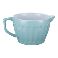 Vida by PADERNO Ceramic Batter Bowl, White/Blue, 2.5-qt Front_Elevated