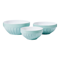 Bols à mélanger en céramique Vida par PADERNO, blanc/bleu, paq. 3