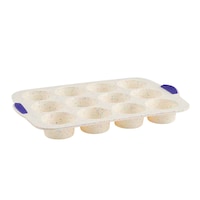 Trudeau Heat-Resistant Silicone Muffin Pan, Granite, 12-Cup