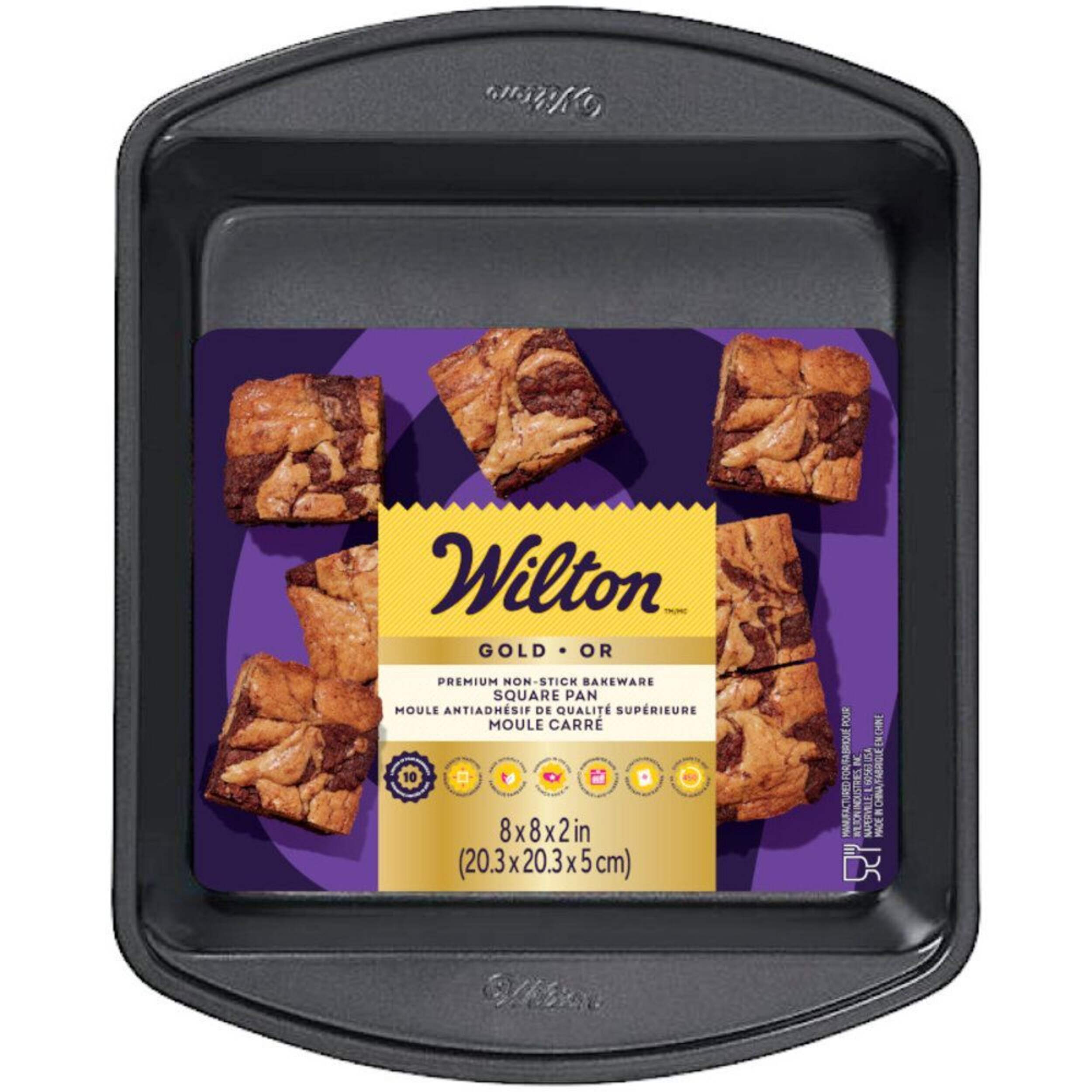 Moule à gâteau antiadhésif Wilton, carré, 8 x 8 x 2 po Overhead_Flat