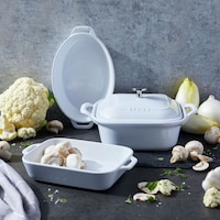 Staub Non-Stick Ceramic Mixed Baking Set, White, 4-pc Composite_or_Mixed
