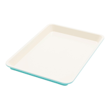 Green Pan Ceramic Non-Stick  Half Cookie Baking Sheet, Teal Overhead_Plunge