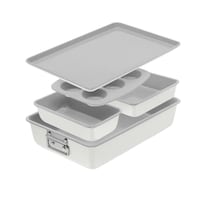 Lagostina Premium Stackable Non-Stick Bakeware Set, Cream, 5-pc Front_Angled_Right