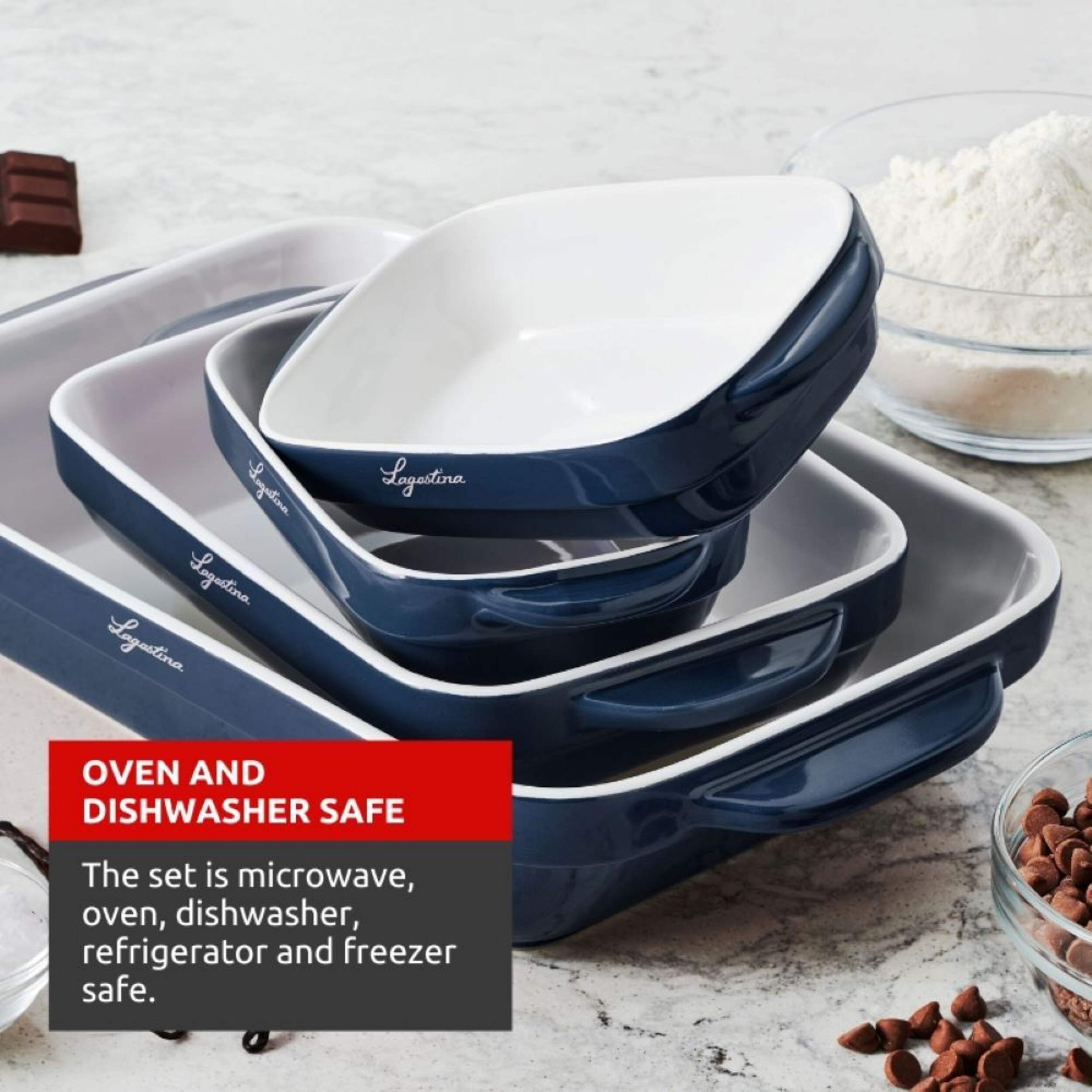 Lagostina Ceramic Bakeware Set, Blue, 4-pc | Canadian Tire