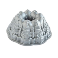 Nordicware Very Merry Bundt Cake Baking Pan, Silver, 4-in Front_Elevated