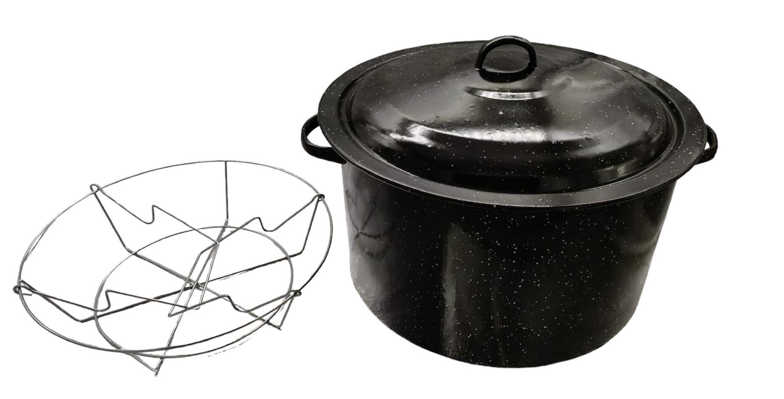 Mini Enamel Coated Carbon Steel 7-Jar Canning Pot, 9.5-L Front_Angled_Right