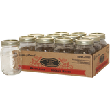 Golden Harvest Regular Mouth Glass Mason Jars with Snap Lids, 500 mL, 12 Count Composite_or_Mixed