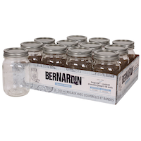 Bocaux Mason en verre à ouverture standard Bernardin avec couvercles à pression, 500 mL, paq. 12 Composite_or_Mixed