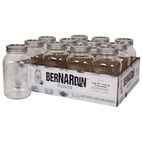 Bernardin Regular Mouth Glass Mason Jars with Lids and Bands, 1 L, 12 Count Composite_or_Mixed