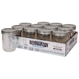 Bernardin Wide Mouth Decorative Glass Mason Jars with Snap Lids, 500 mL, 12 Count Composite_or_Mixed