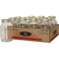 Golden Harvest Regular Mouth Glass Mason Jars with Snap Lids, 1 L, 12 Count Front_Angled_Left
