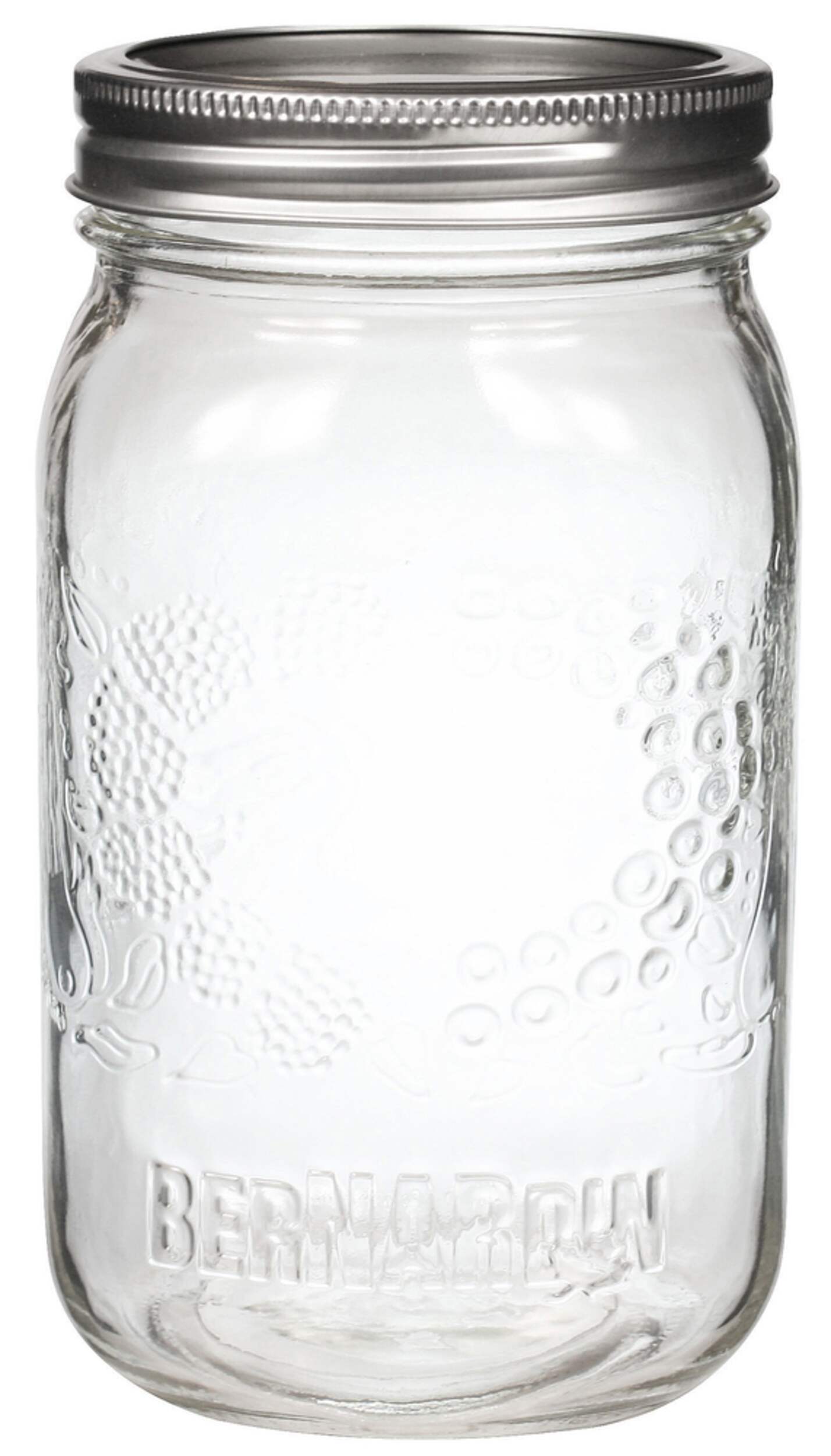 Bernardin Wide Mouth Decorative Glass Mason Jars with Snap Lids, 1 L, 12 Count Canadian Tire